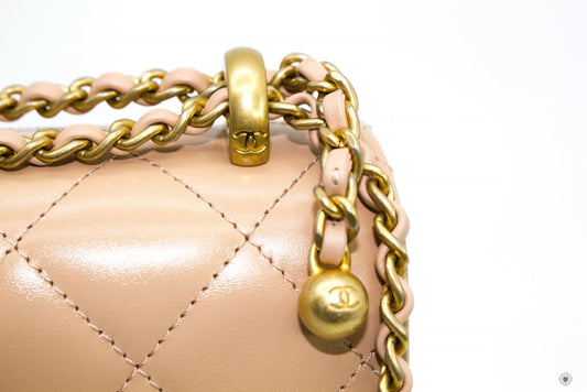 Chanel AS2649B05973 Small Flap Bag Beige   NC632 Calfskin Shoulder Bags Gbhw
