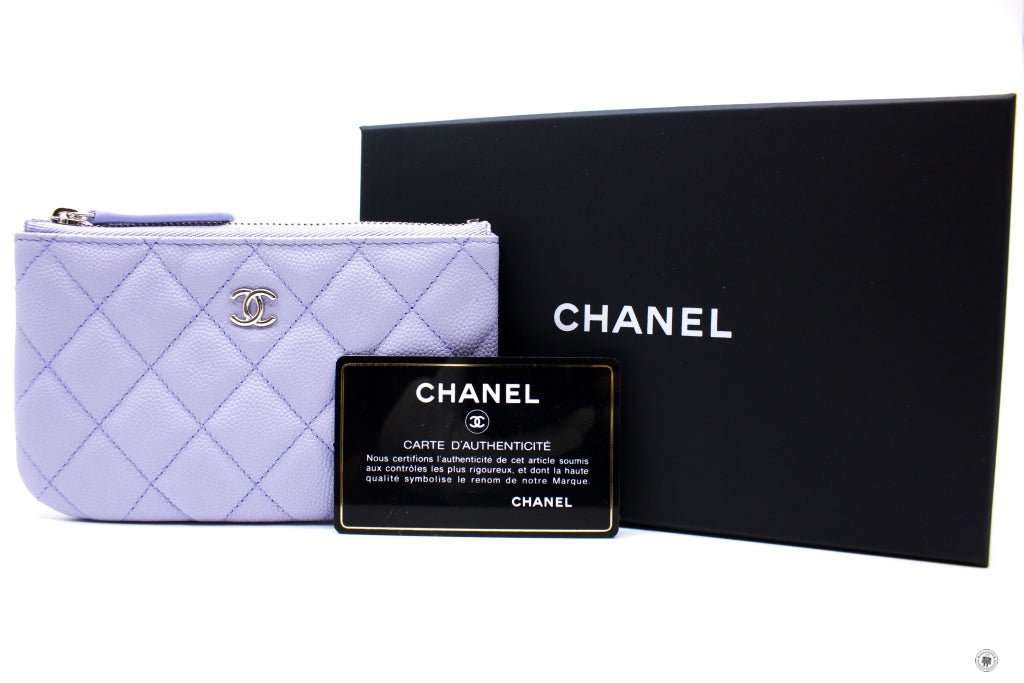 Chanel Classic Mini Pouch Lt. Purple / NF Caviar Pouch Shw