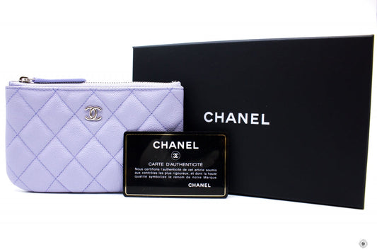 Chanel Classic Mini Pouch Lt. Purple / NF Caviar Pouch Shw