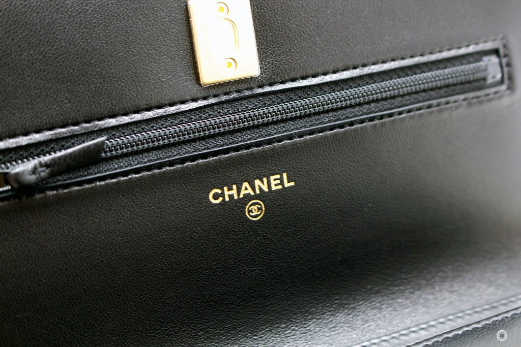 Chanel AP1450B02916 Wallet ON Chain WOC With Golden Pearl Crush Black   94305 Lambskin Shoulder Bags Ghw