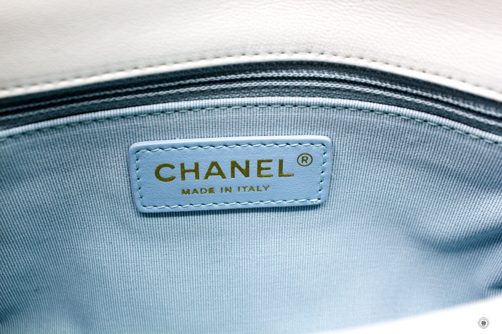 Chanel AS2855 B06895 10601 Mini Flap Bag With Pearl Chain White   10601 Lambskin Shoulder Bags Gbhw