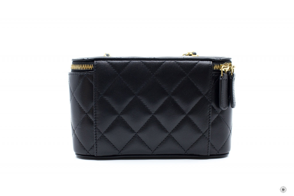 Chanel APB Vanity With Gold And Silver Chain Black /  Lambskin Shoulder Bags Shw