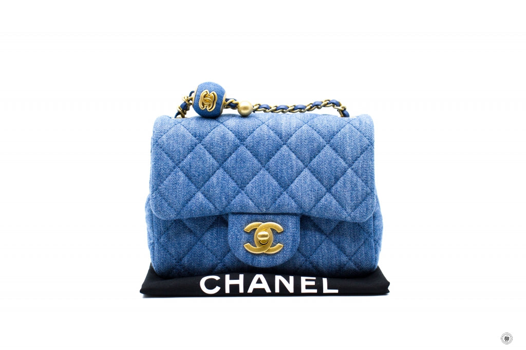 Chanel AS1786B07306 Denim Mini Flap Bag Denim   NG353 Fabric Shoulder Bags Ghw