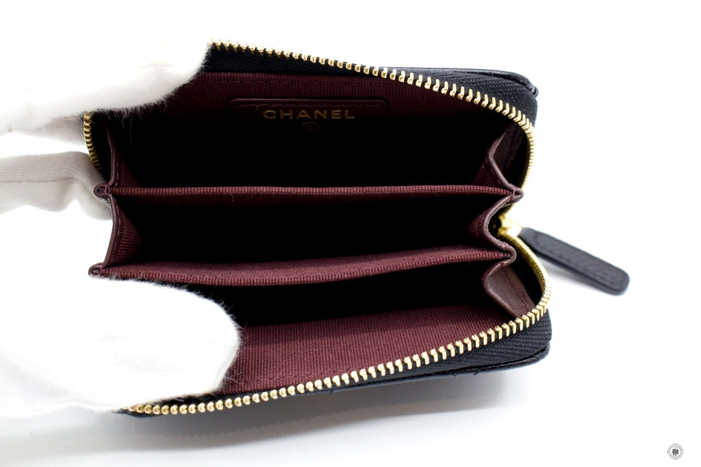 Chanel APY Classic CC Coin Purse Black / C Caviar Coin Purse Shw