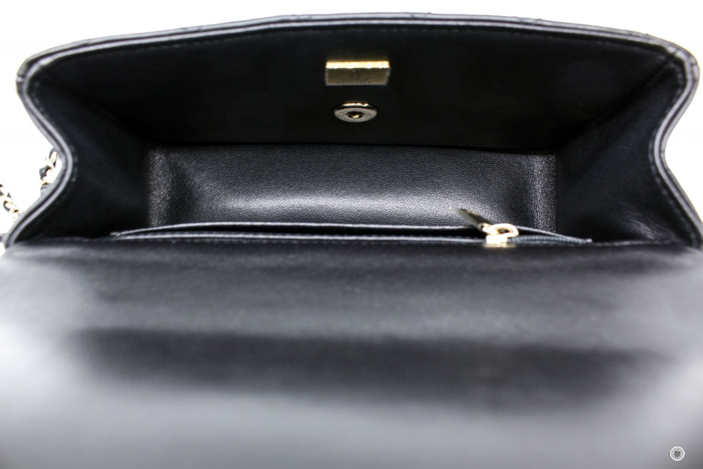 Chanel AS2431B06660 Mini Flap Bag With Top Handle Black   94305 Lambskin Shoulder Bags Ghw