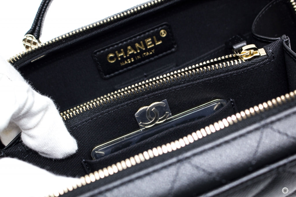 Chanel AS3168B07894 Vanity Case  Black   94305 Caviar Shoulder Bags Ghw
