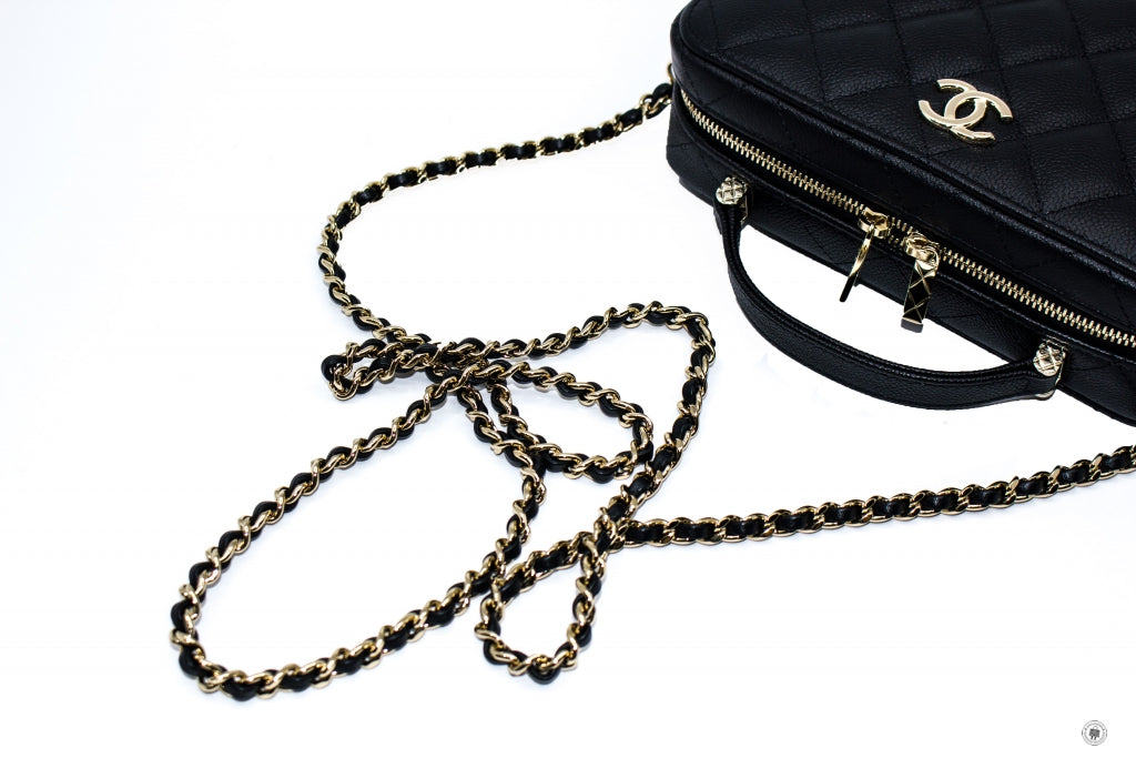 Chanel AS3168B07894 Vanity Case  Black   94305 Caviar Shoulder Bags Ghw