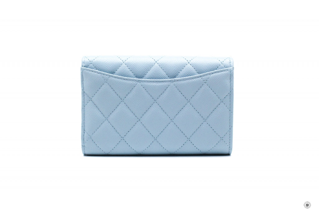 Chanel AP0232Y33352 Classic Flap Wallet Baby Blue   NG752 Caviar Short Wallet Shw