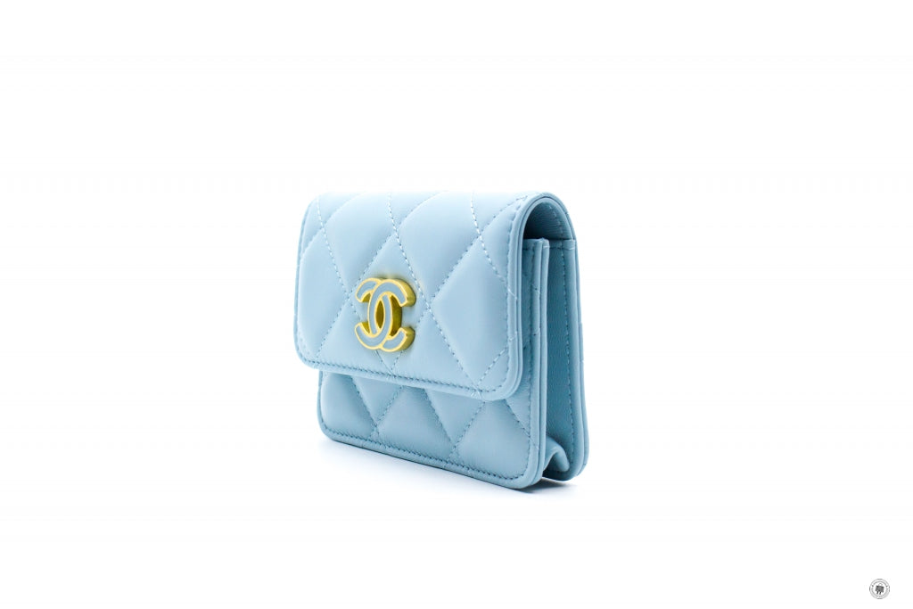 Chanel APB Belt Bag With CC Enamel Logo Baby Blue / NG Calfskin Belt Bag Gbhw