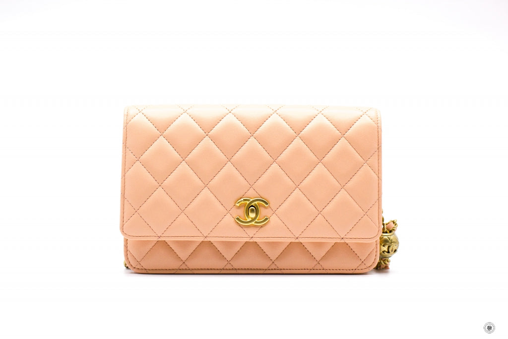 Chanel AP1450B02916 Wallet ON Chain Woc  Apricot   NG119 Lambskin Shoulder Bags Gbhw