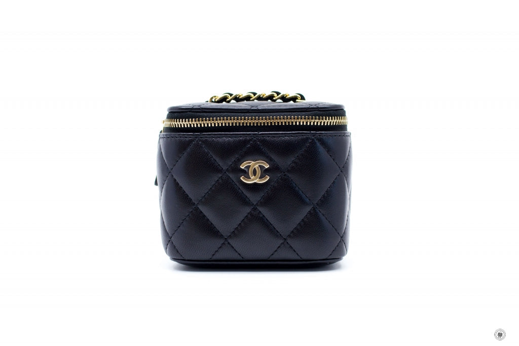 Chanel APY Small Vanity Case  Black / C Lambskin Shoulder Bags Ghw