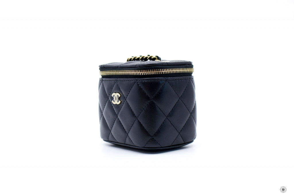 Chanel APY Small Vanity Case  Black / C Lambskin Shoulder Bags Ghw