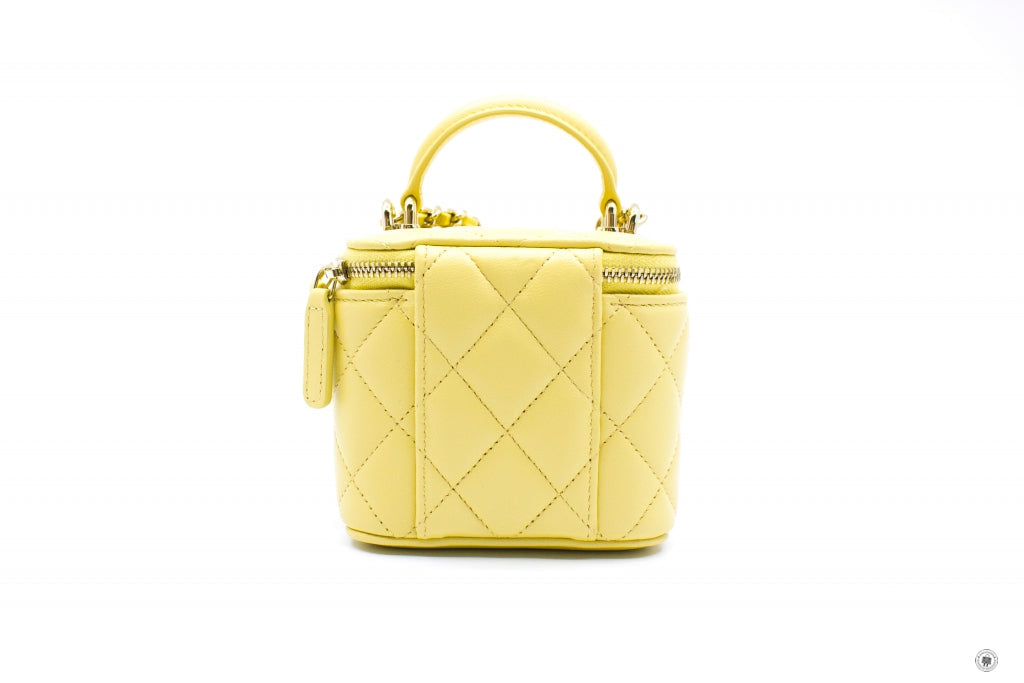 Chanel APB Small Vanity Case Yellow / NG Calfskin Shoulder Bags Ghw