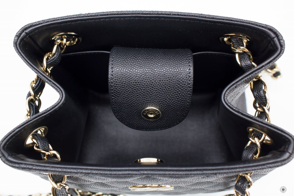 Chanel ASY Bucket Bag Black /  Caviar Shoulder Bags Ghw