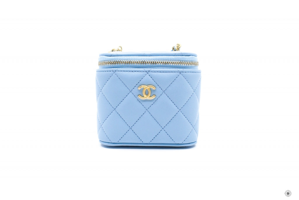 Chanel APB Small Vanity With Chain Crush Light Blue / NH Lambskin Shoulder Bags Gbhw