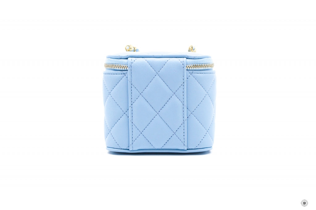 Chanel APB Small Vanity With Chain Crush Light Blue / NH Lambskin Shoulder Bags Gbhw