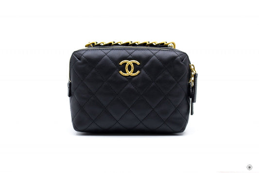 Chanel ASB Mini Bowling Bag  Black /  Calfskin Shoulder Bags Gbhw