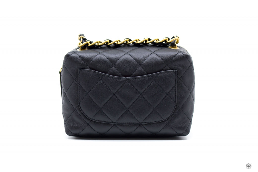 Chanel ASB Mini Bowling Bag  Black /  Calfskin Shoulder Bags Gbhw
