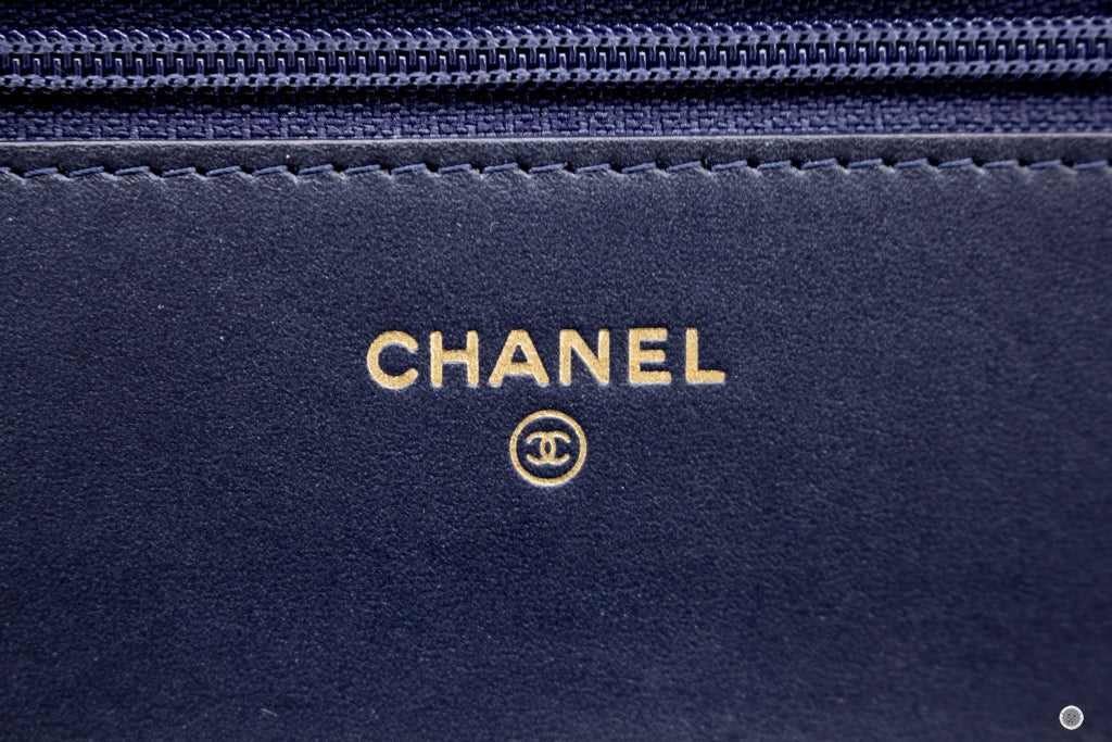 Chanel Boy Wallet ON Chain Navy  Caviar Shoulder Bags Gbhw