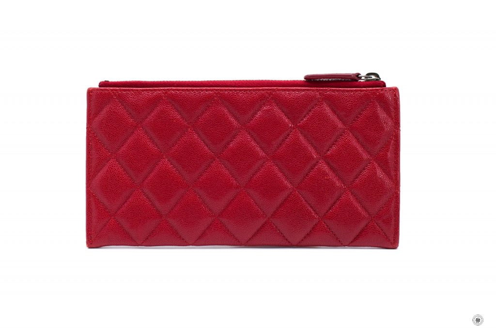 Chanel Boy Zip Pouch  Red Caviar Pouch Sbhw