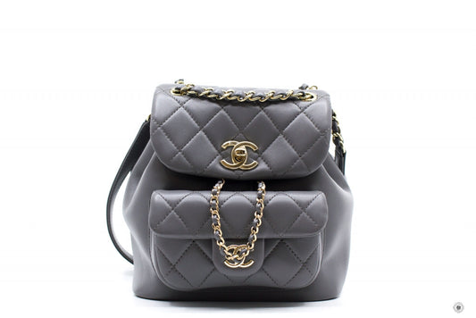 Chanel ASB Mini Duma NI / Grey Calfskin Backpacks Pbhw