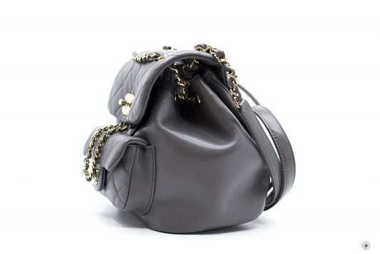 Chanel AS2908B08609 Mini Duma NI691   Grey Calfskin Backpacks Pbhw