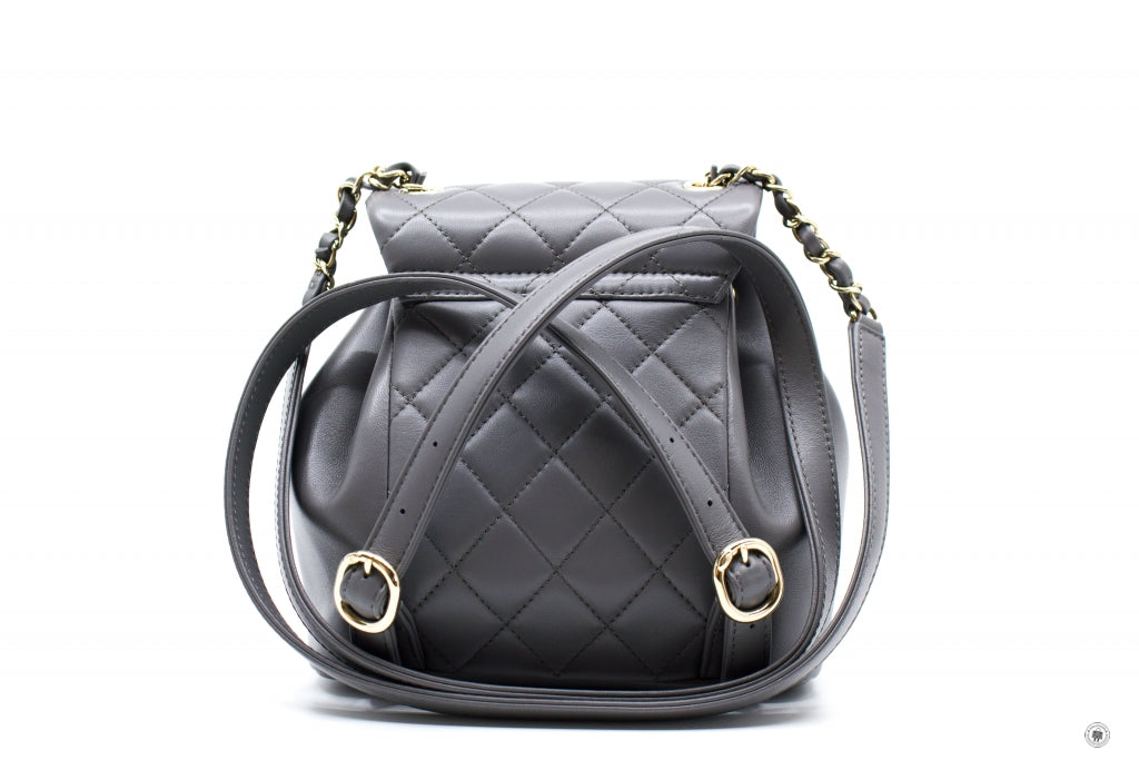 Chanel ASB Mini Duma NI / Grey Calfskin Backpacks Pbhw
