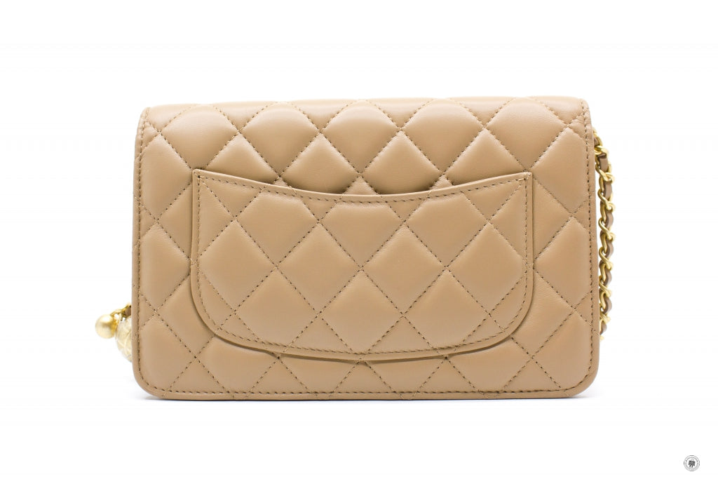 Chanel AP1450B02916 Wallet ON Chain Woc With Golden Ball  Beige   NJ528 Lambskin Shoulder Bags Gbhw