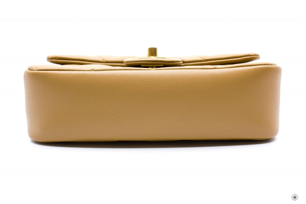 Chanel AS B  Mini Flap Bag With Heart Charms BJ / Beige Lambskin Shoulder Bags Gbhw