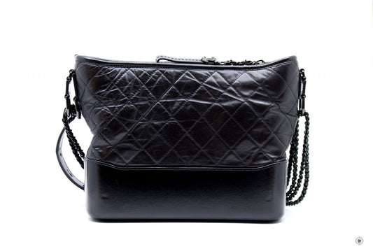 Chanel A B Gabrielle Hobo Medium SO Black  Black /   Lambskin Shoulder Bags Bkhw