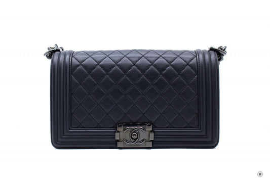 Chanel A Medium Boy Black /  Calfskin Shoulder Bags Bkhw