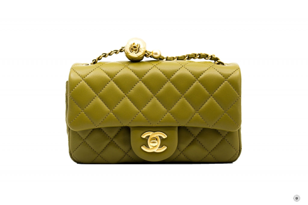 Chanel AS1787 B02916 Mini Flap Bag Crush Avocado   NJ526 Lambskin Shoulder Bags Gbhw