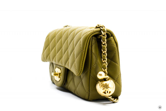 Chanel AS1787 B02916 Mini Flap Bag Crush Avocado   NJ526 Lambskin Shoulder Bags Gbhw