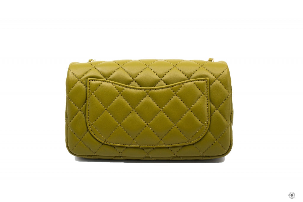 Chanel AS1787 B02916 Mini Flap Bag Crush Avocado   NJ526 Lambskin Shoulder Bags Gbhw