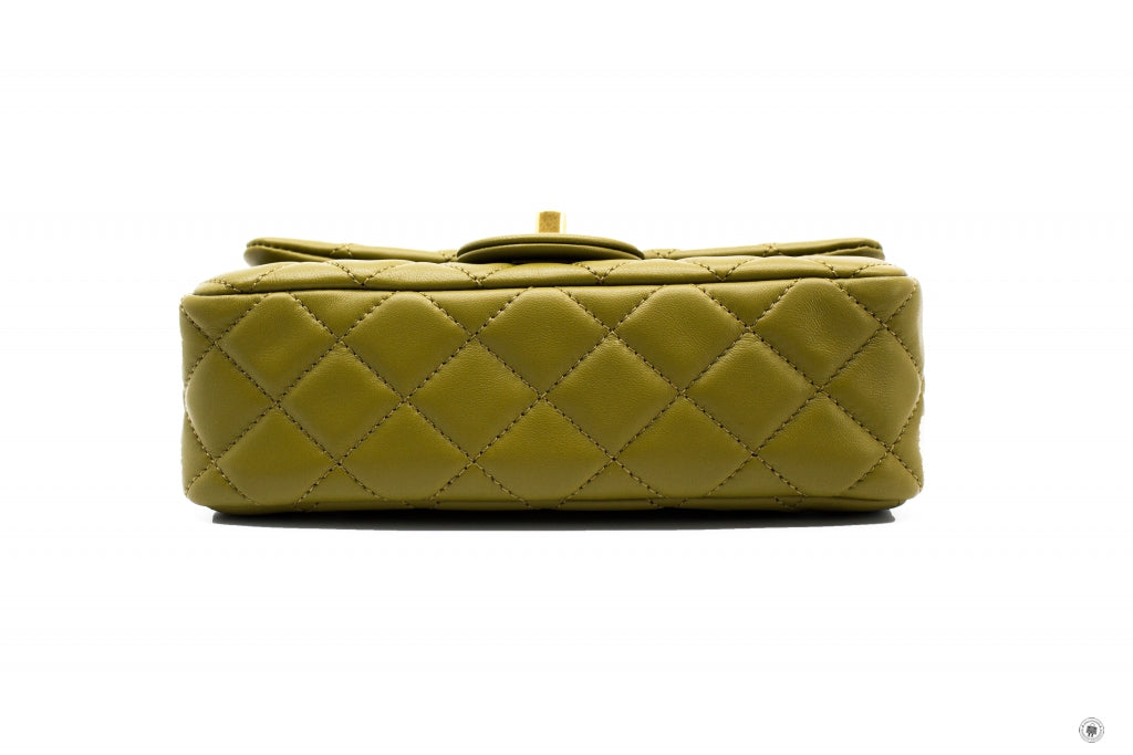 Chanel AS1787 B02916 Mini Flap Bag Crush Avocado   NJ526 Lambskin Shoulder Bags Gbhw
