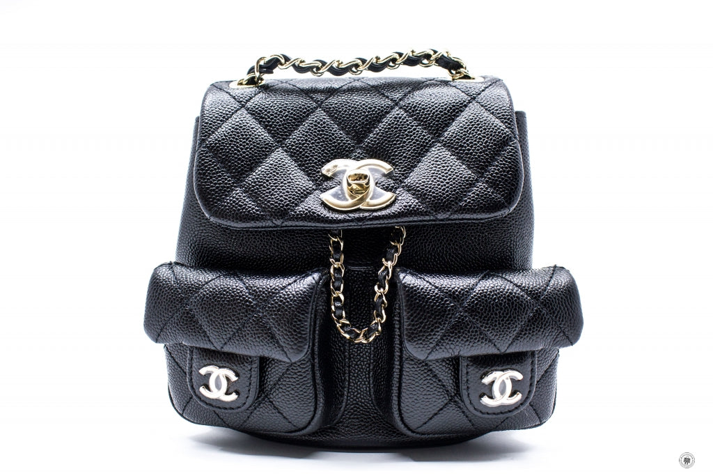 Chanel AS B  Small Backpack Black /  Calfskin Shoulder Bags Ghw