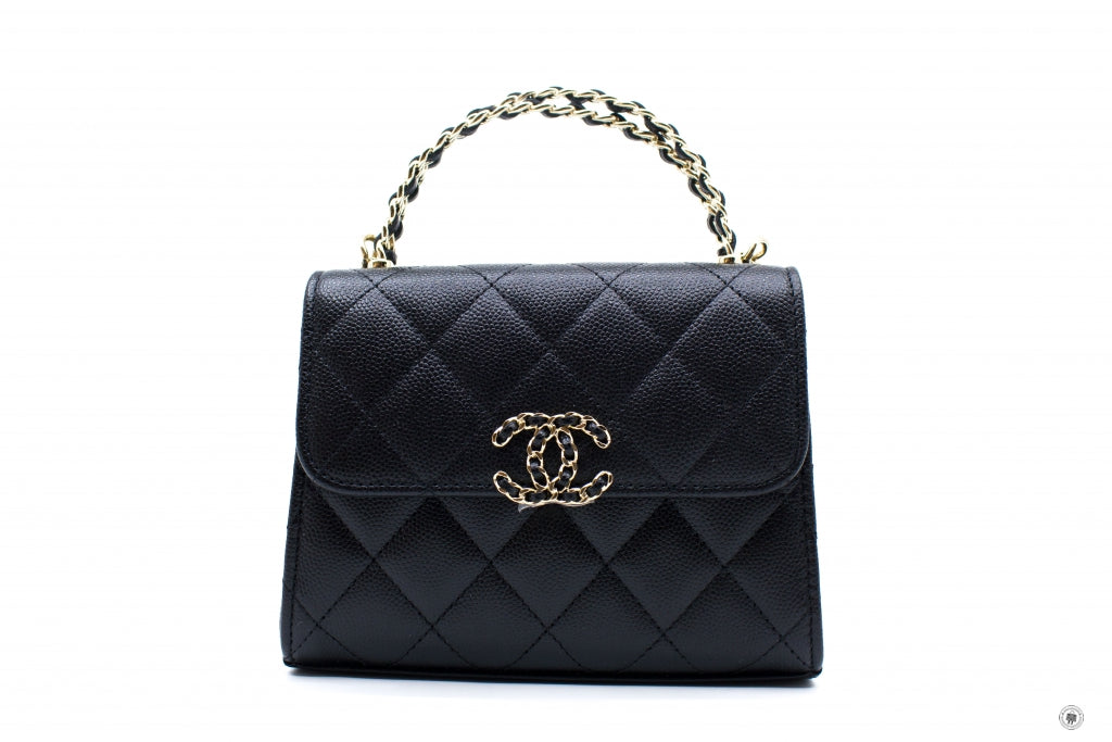 Chanel AP B  Clutch With Chain Black /  Calfskin Shoulder Bags Ghw