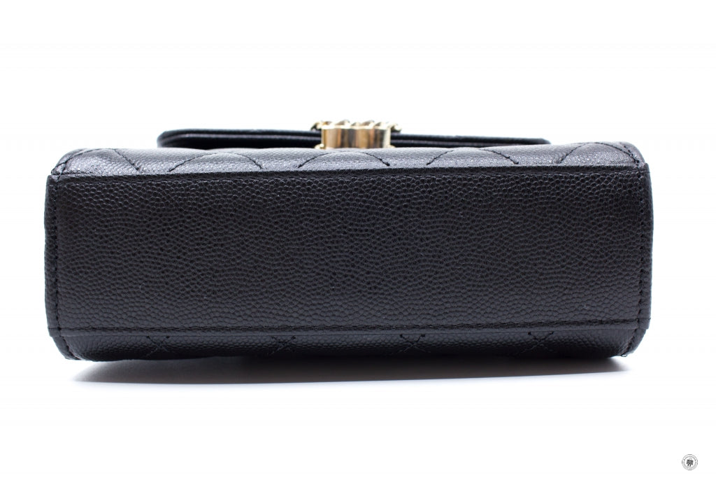 Chanel AP B  Clutch With Chain Black /  Calfskin Shoulder Bags Ghw