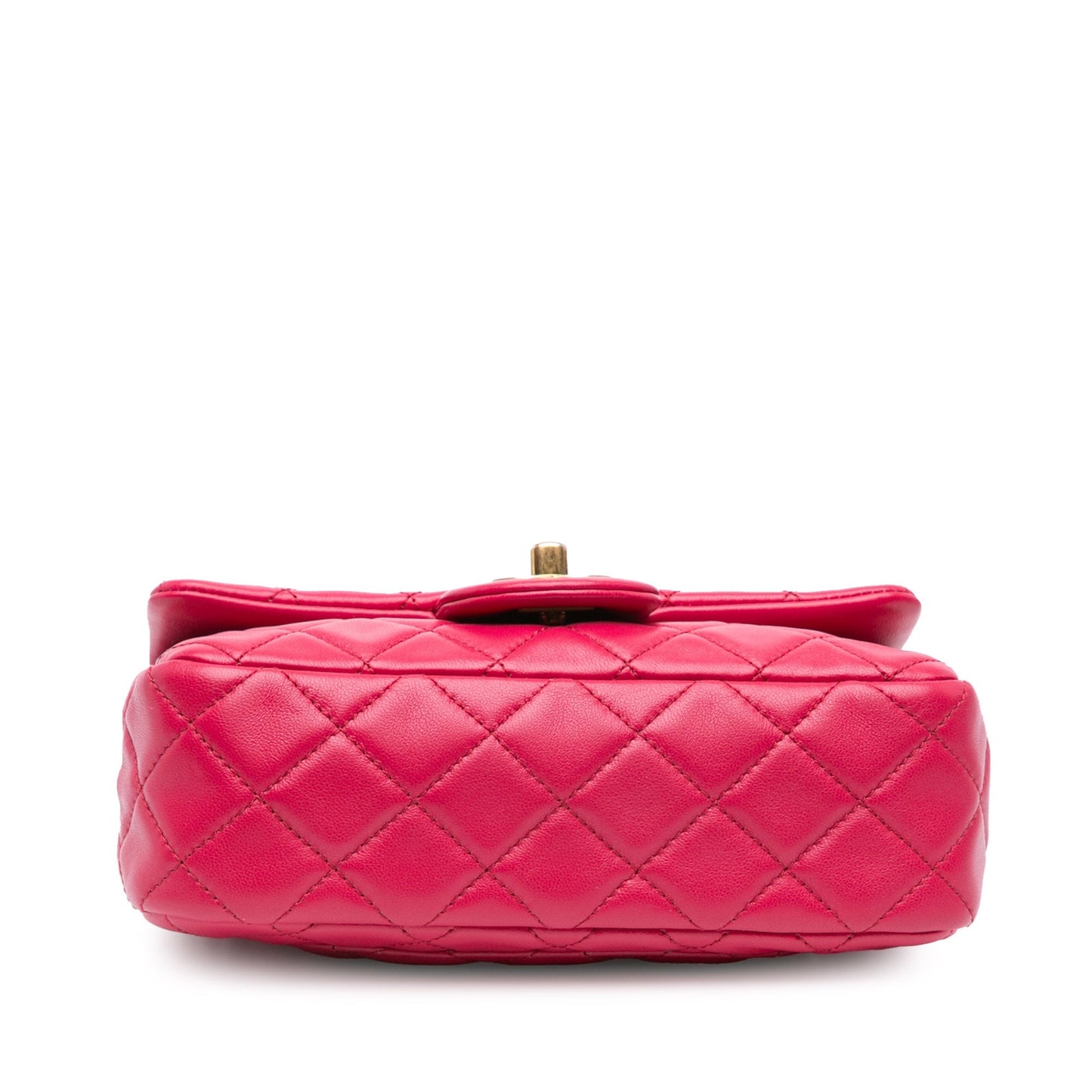 Pink Chanel Mini Rectangular Lambskin Pearl Crush Flap Crossbody Bag