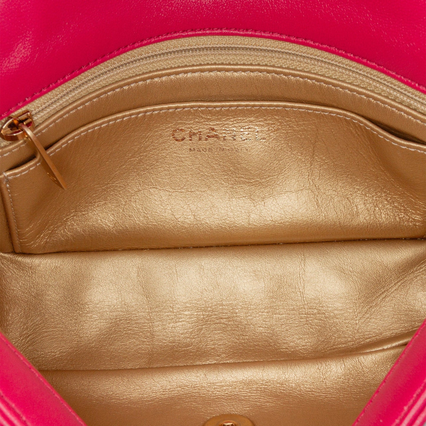Pink Chanel Mini Rectangular Lambskin Pearl Crush Flap Crossbody Bag