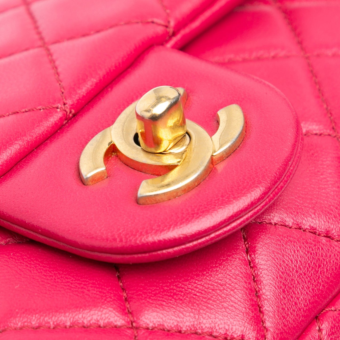 Pink Chanel Mini Rectangular Lambskin Pearl Crush Flap Crossbody Bag