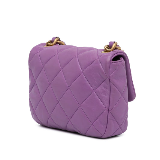Purple Chanel Mini Quilted Lambskin Candy Chain Flap Crossbody Bag