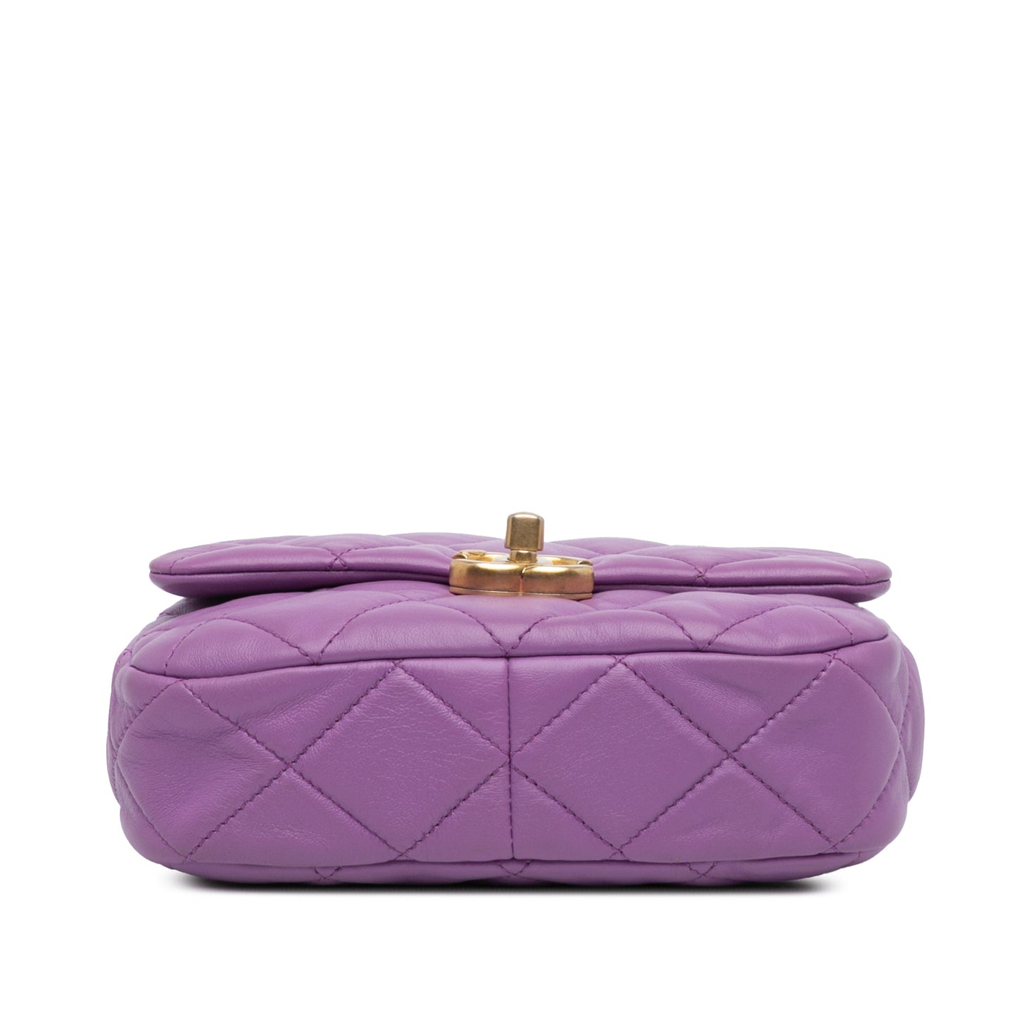 Purple Chanel Mini Quilted Lambskin Candy Chain Flap Crossbody Bag