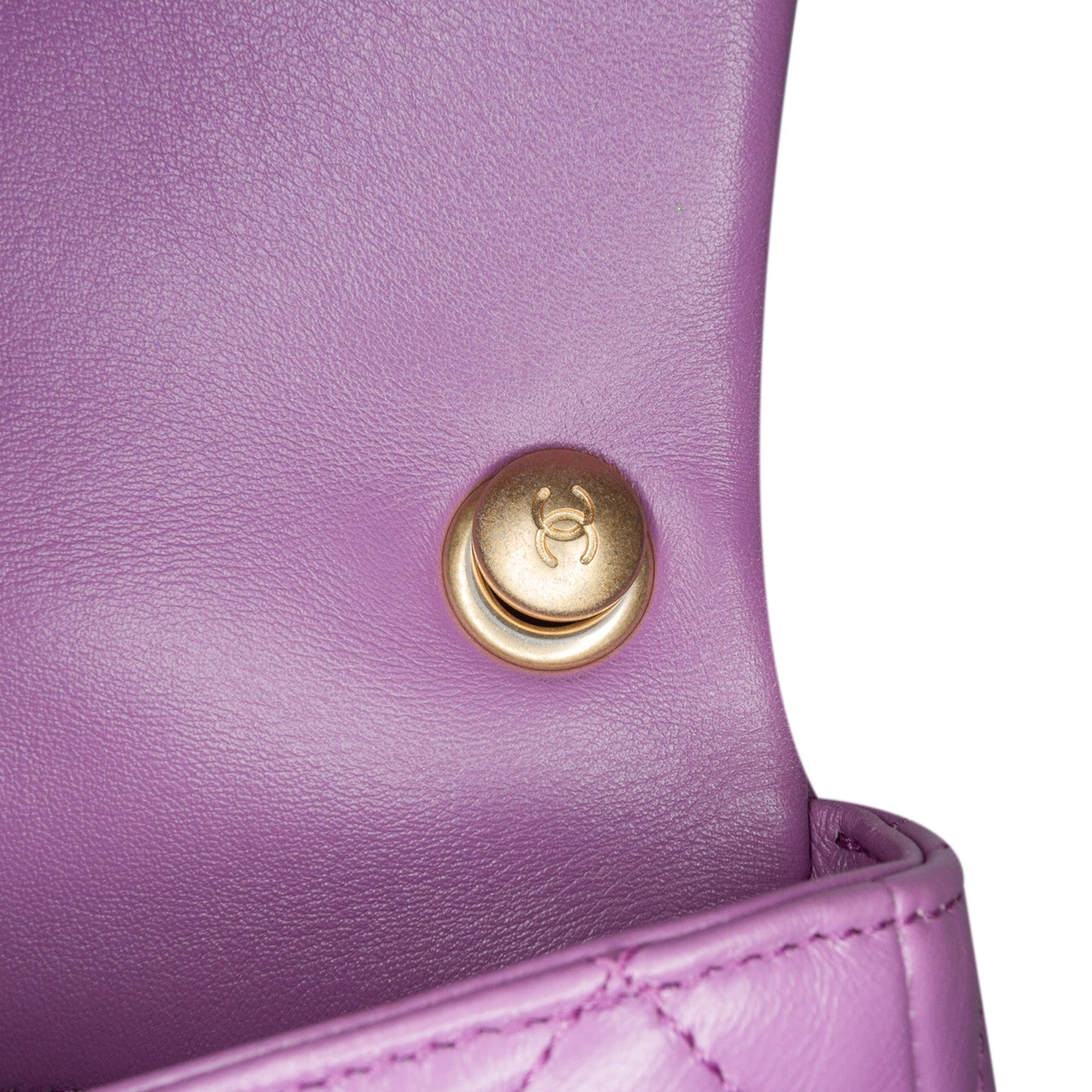 Purple Chanel Mini Quilted Lambskin Candy Chain Flap Crossbody Bag