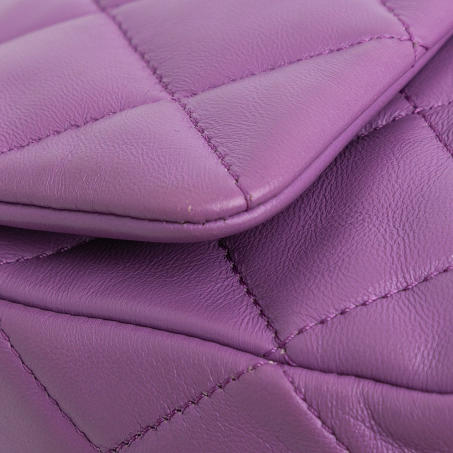 Purple Chanel Mini Quilted Lambskin Candy Chain Flap Crossbody Bag