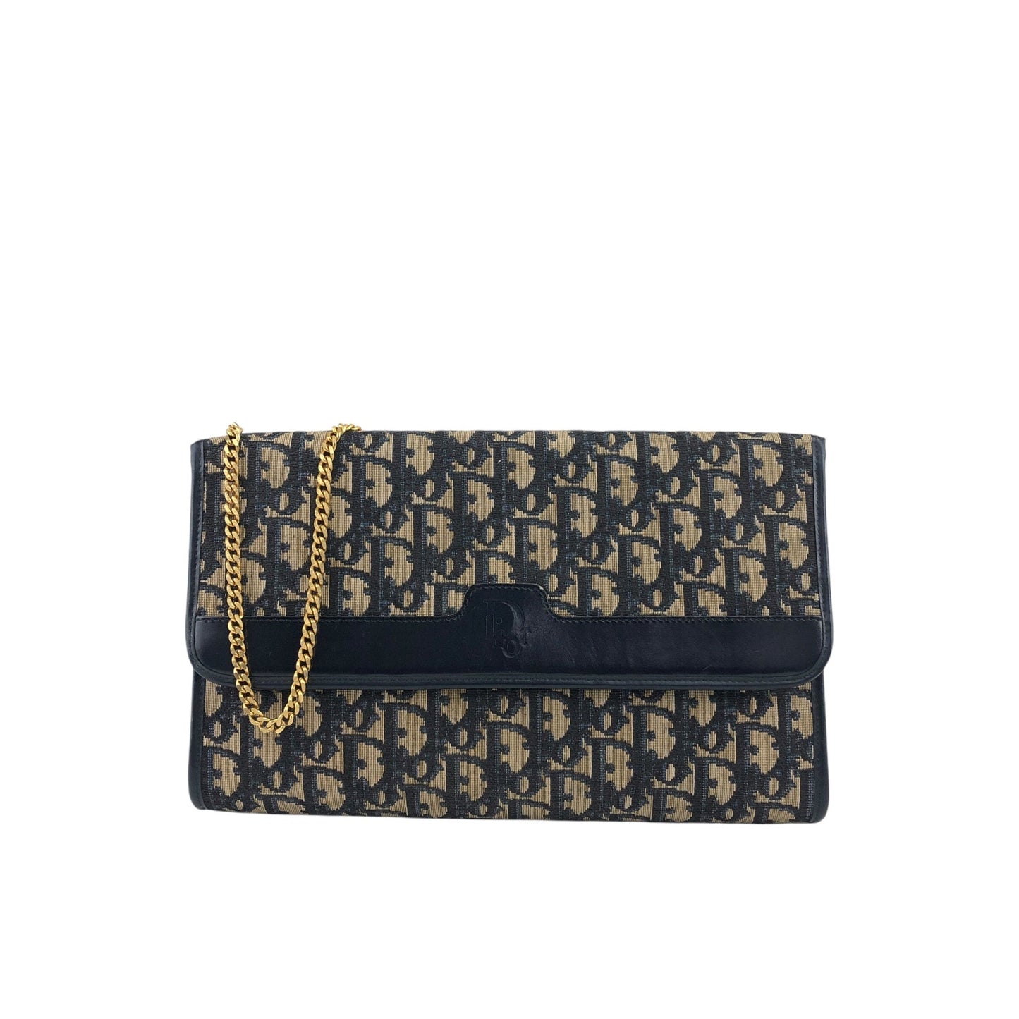 Christian Dior Trotter Chain Shoulder bag Black Vintage nvjjp2