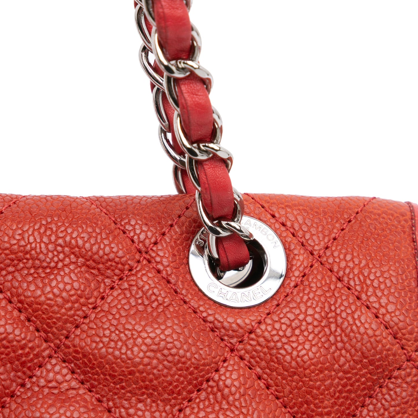Red Chanel Medium Caviar French Riviera Flap Shoulder Bag