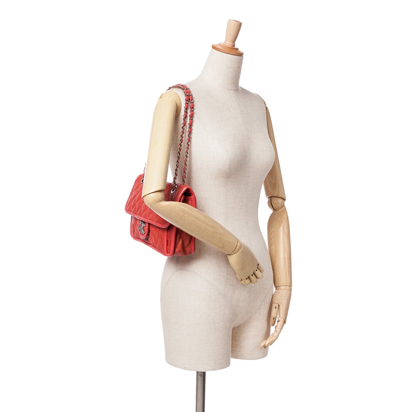 Red Chanel Medium Caviar French Riviera Flap Shoulder Bag