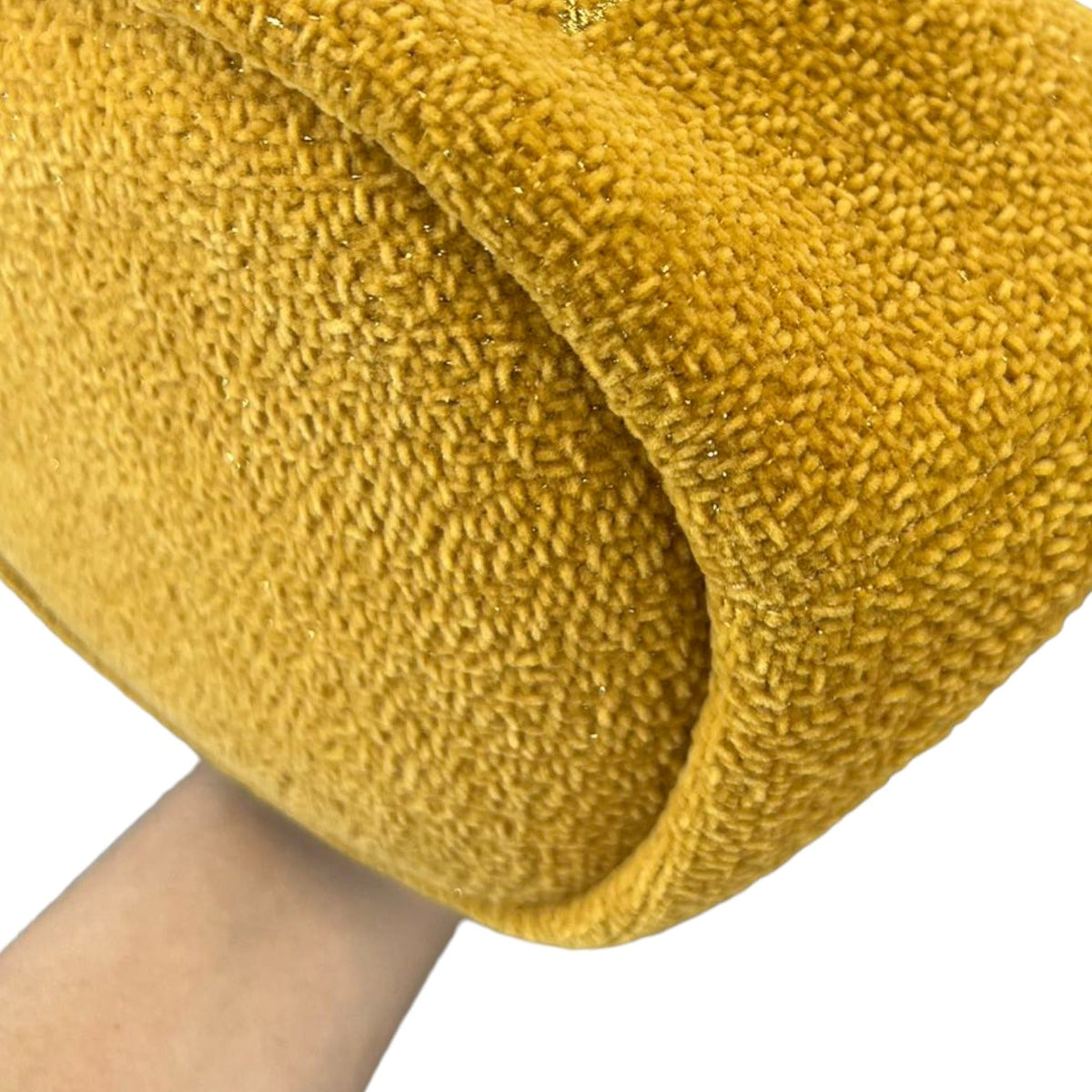 Deauville Drawstring Bucket Striped Canvas Yellow GHW