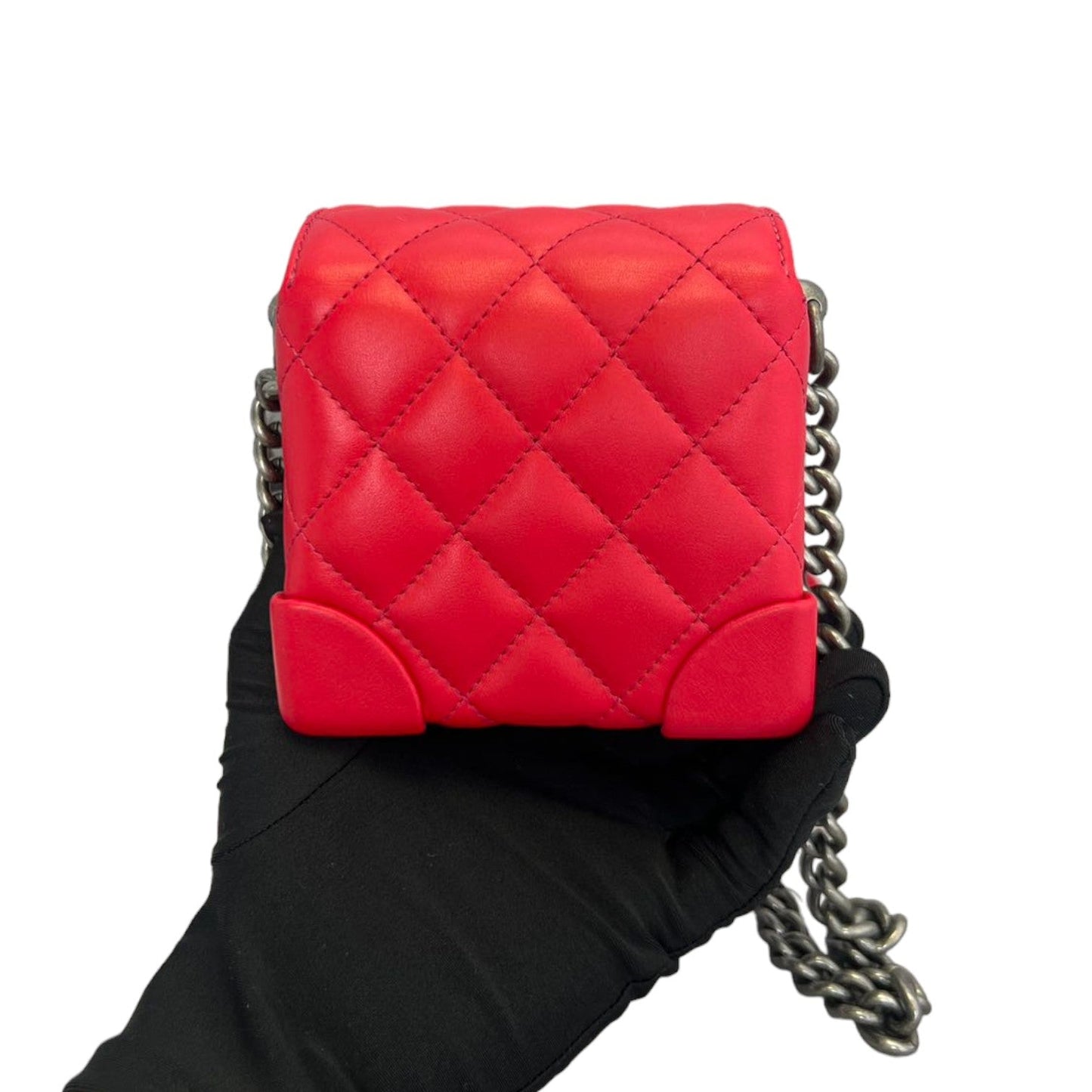 Trunk-Like Mini Shoulder Lambskin Red RHW